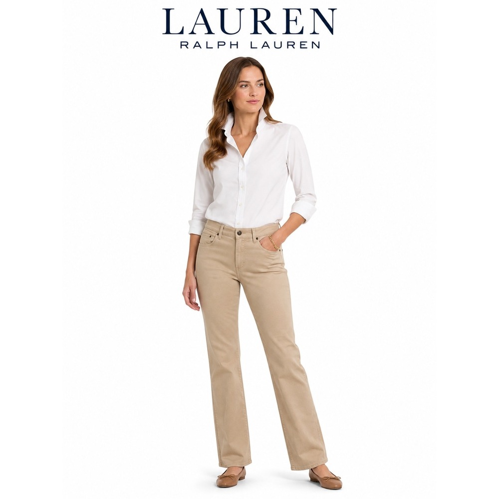 Lauren Jeans Co Ralph Lauren Khaki Straight Leg Pants Women's Size 6